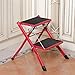 FXLYMR Krok Stołek Podnóżek Wielofunkcyjne Krzesło Siedzisko Składana Drabina Do Domu, Aby Powiększyć Stołek, Składany, Do Kuchni I Gospodarstwa Domowego,Czerwony