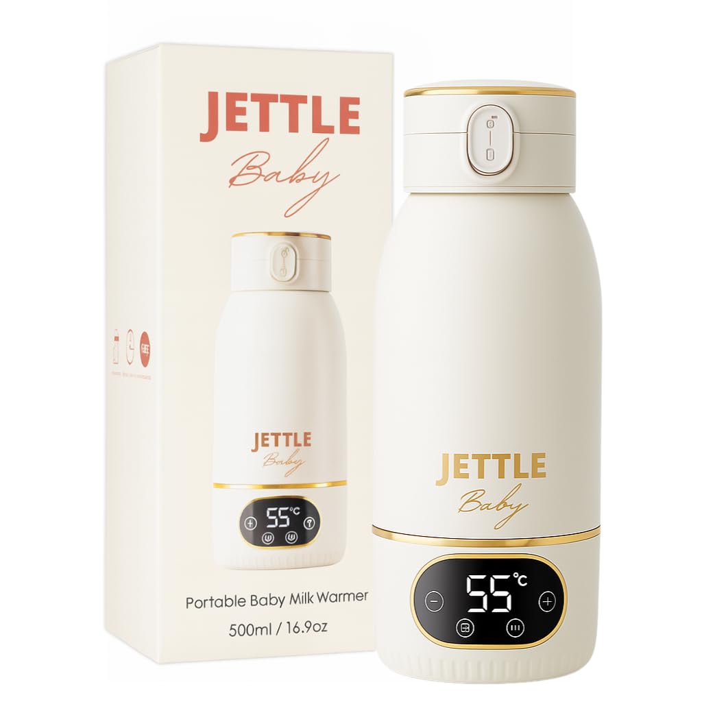 Portable Baby Milk Warmer – Cordless, Rechargeable Bottle Warmer for Breast Milk, Formula & Water, Baby-Safe Temperature Control, Travel-Ready, 500ml