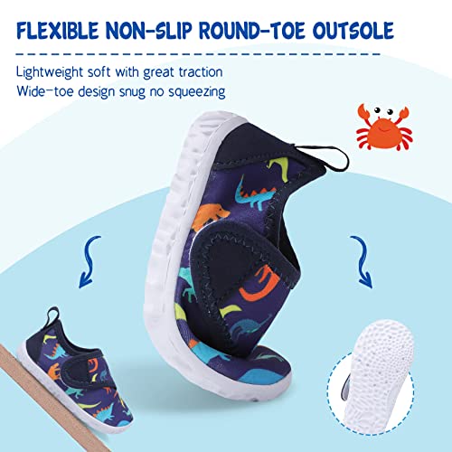 Image of LeIsfIt Toddler Water Shoes Boys Girls Barefoot Aqua Socks Kids Breathable Quick-Dry Swim Shoes for Beach Pool Surf