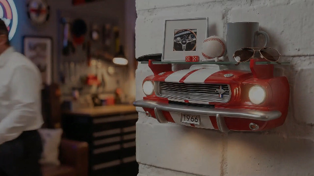 Amazon.com: 1966 Carroll Shelby GT350 Wall Shelf, Red with White