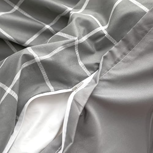 Nsnlgsgc Twin Duvet Cover Set Grid Gray Kids thumb #7