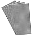 TORMEN 10x5 inch Classic Baseplates, Building Bricks Plates Compatible for Major Brands, Ideal for Kids 6+ & STEM Activities, Inspiring Creativity & Learning(Light Gray*4)