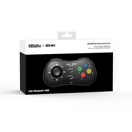 Miniatura 3 de 8Bitdo NEOGEO Wireless Controller for Windows, Android, and NEOGEO mini with Classic Click-Style Joystick - Officially Licensed by SNK (Black