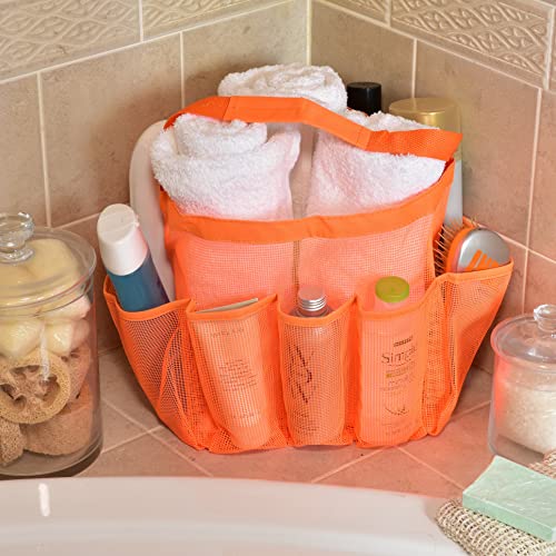 Shower Caddy Portable - Mesh Shower Caddy, Shower Caddy Dorm, College Essentials Hanging Bathroom Organizer Basket For Accessories, Men & Women, Students, Toiletries, Gym, Travel Must Haves - Orange #TOP2