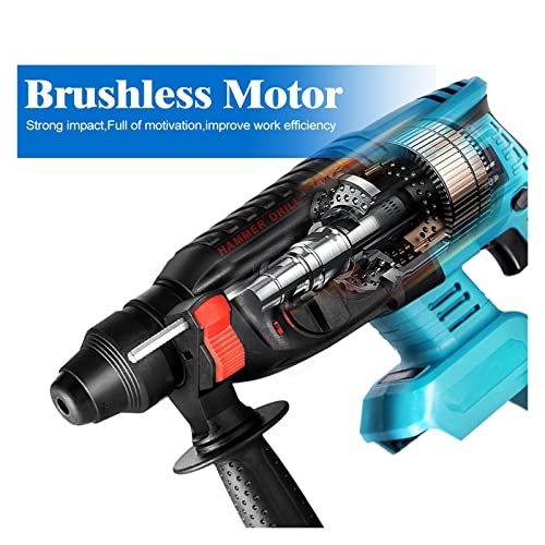 TEMSOOM 18 V bürstenloser Elektrohammer 1000 U/min 4 Funktionen rotierende elektrische Schlagbohrmaschine kompatibel mit… – Bild 4