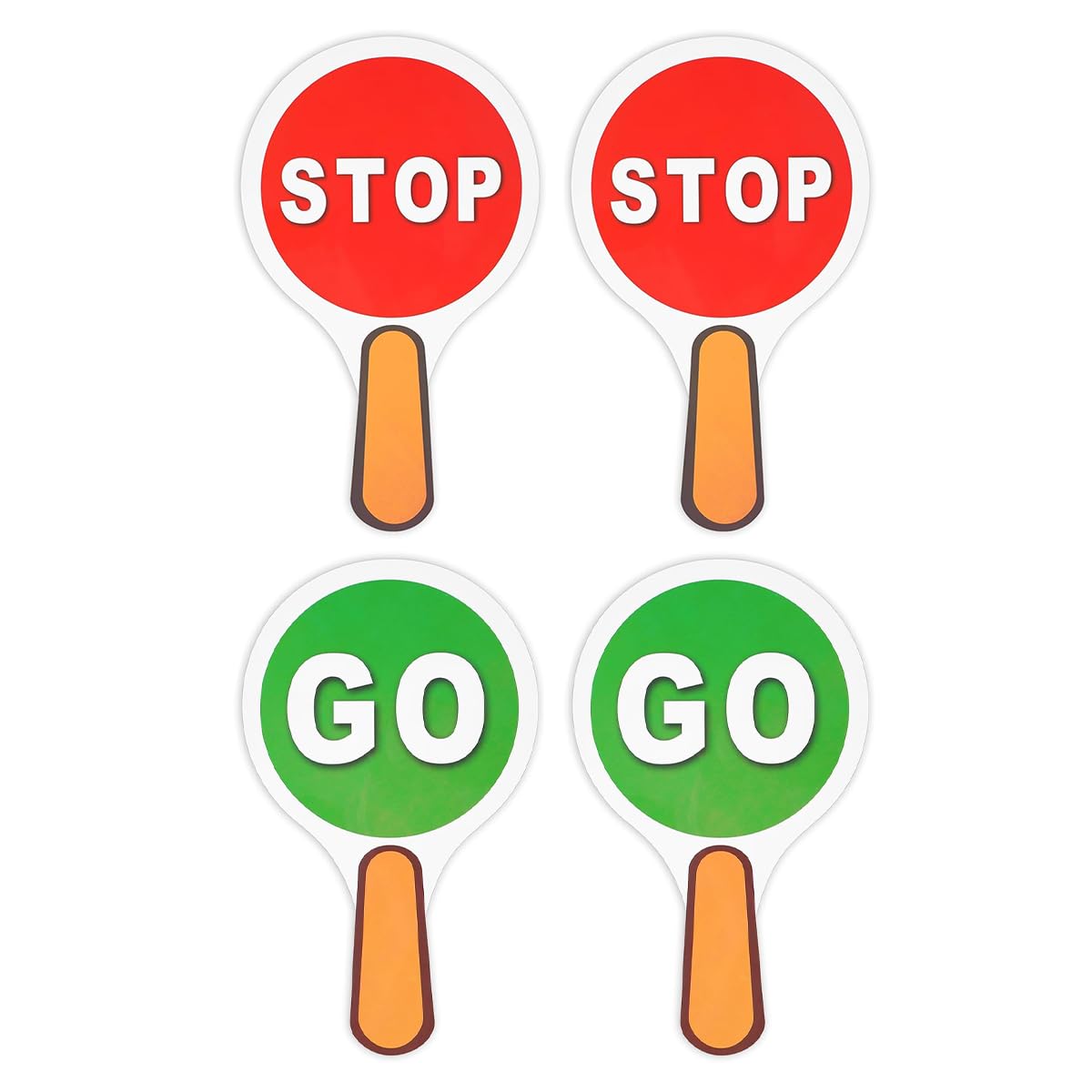 Laroal 4PCS Handheld Double Sided Stop And Go Sign PVC Waterproof Crossing Guard Road Signs