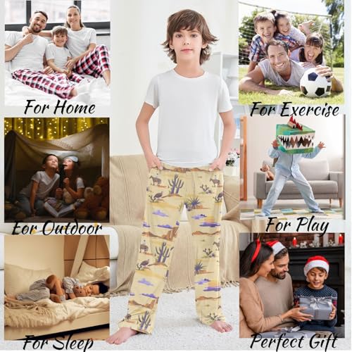 visesunny Boy's Pants Loose Lounge Jogger Pants Elastic Waist Funny Pattern Lounge Long Bottoms Trousers with Pockets S-XL 5