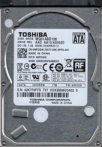 Preisvergleich Produktbild Toshiba MQ01ABD100 SATA-Festplatte AAD AA10 / ax002d 1 TB