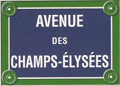 FRENCH VINTAGE METAL SIGN 20X15cm AVENUE DES CHAMPS ELYSEES