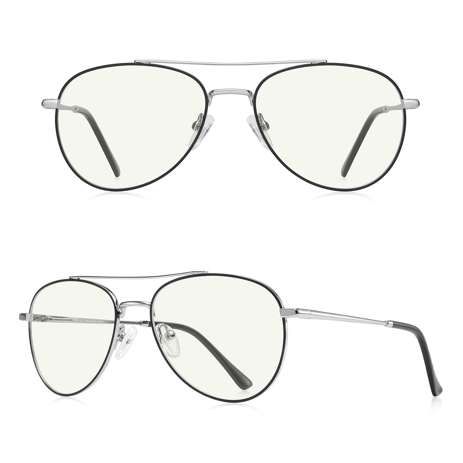 RB.Pilot Aviator Reading Glasses for men and Women Blue Light Blocking Lens Spring Temple