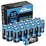 Home4me CR123A 3V Lithium Battery, 1650mAh 123A Lithium Batteries, CR123 CR17345 Battery for Home Security Devices, Flashlight - 10 Years Shelf Life, Non-Rechargeable (20 Pack)