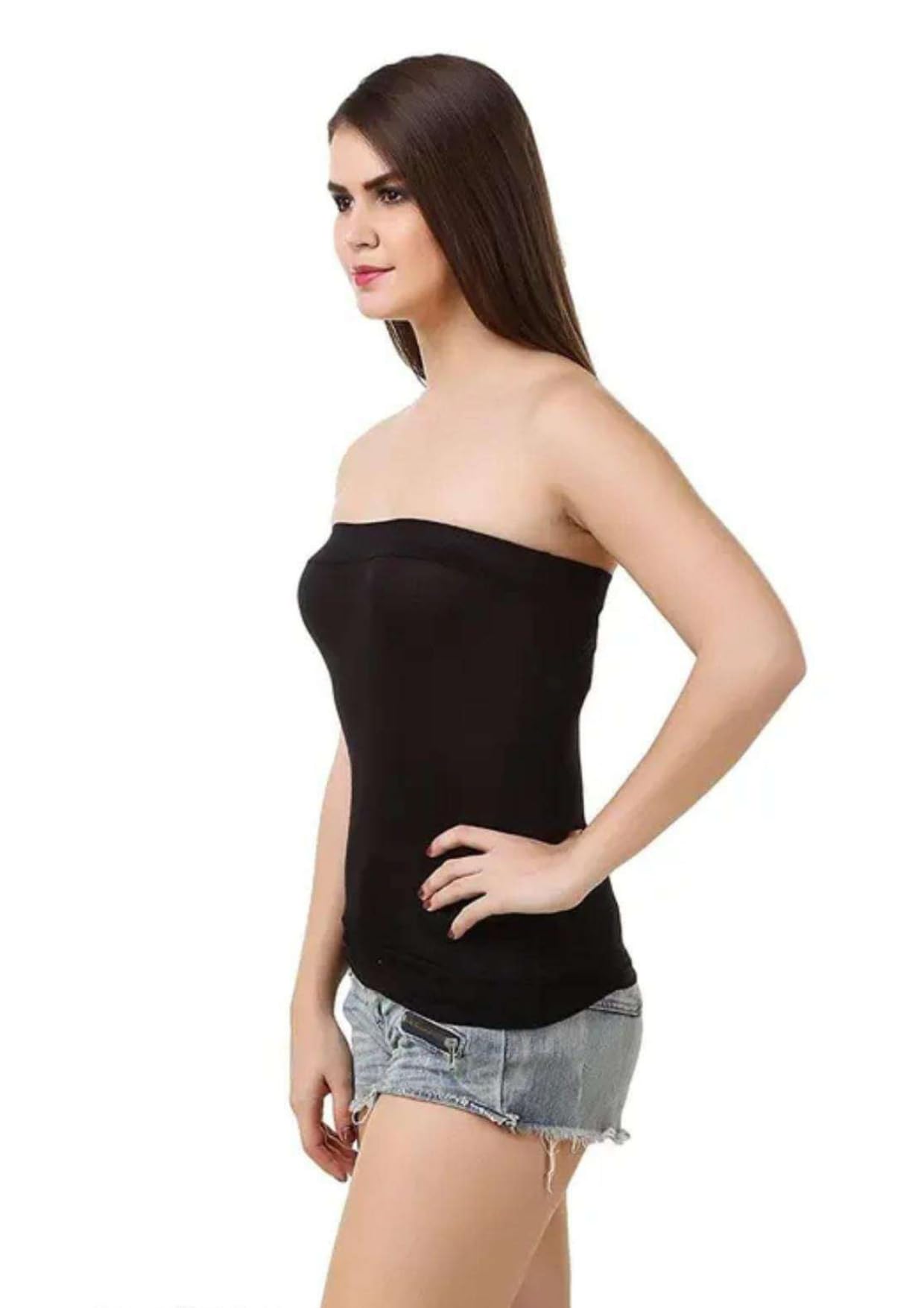Strapless Camisole | Tube Slip for Women | Innerwear for Off-Shoulder Dress | Women’s Seamless Slip | No Strap Camisole | Cotton Tube top | Layering-image-17