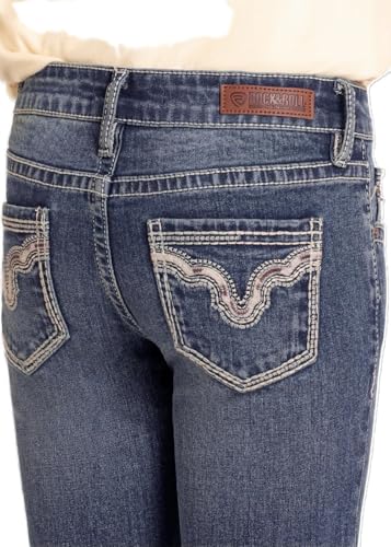 Rock & Roll Curved Cowhide Embroidery Bootcut Jeans3