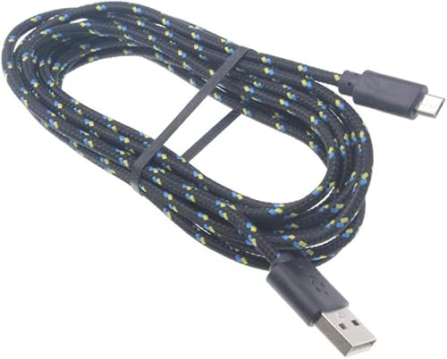 Cable USB de 10 pies para teléfono Moto E6, cable de alimentación de larga sincronización trenzada de carga rápida compatible con Motorola Moto E6