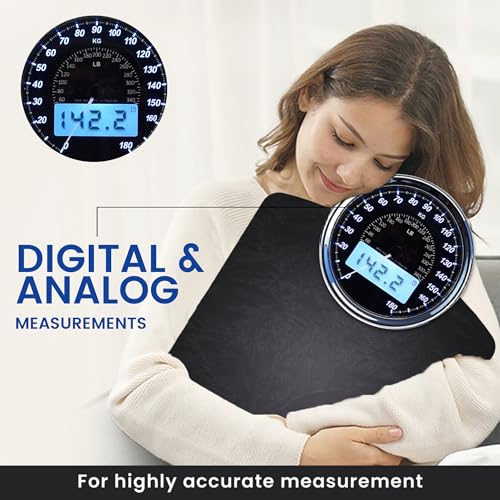 Image of EILISON 2-in-1 Digital & Analog Bathroom Scale, 400 lbs, Large Display