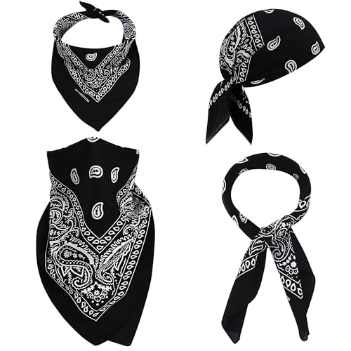 Image of Mochabao 100% Cotton 27 inch x 27 inch Large Bandanas for Men & Women, Multi-Purpose Bandana Headbands, Square Head Scarf