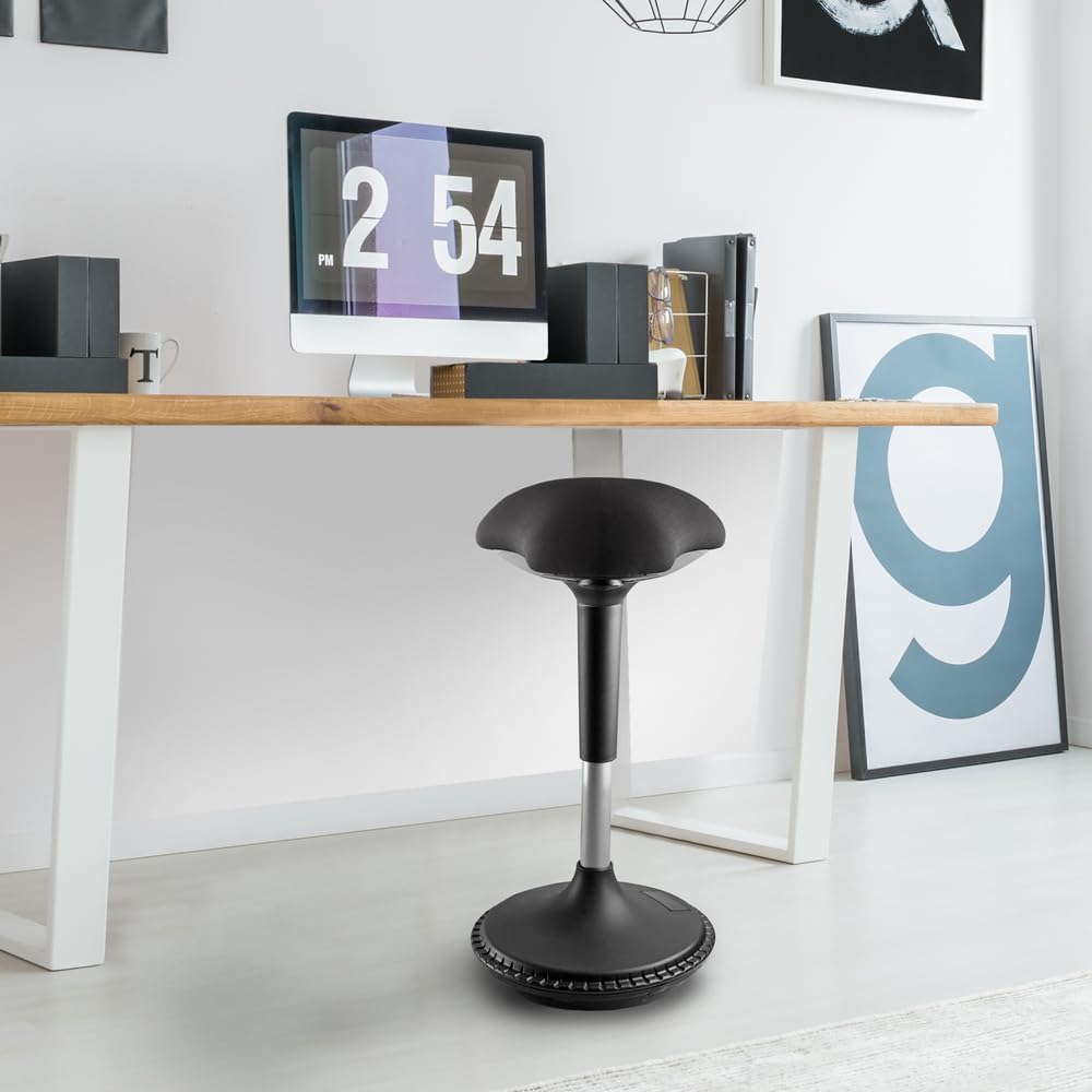 Unilux Moove Tabouret de bureau Ergonomique Réglabe en Hauteur 59 x 35 cm Noir