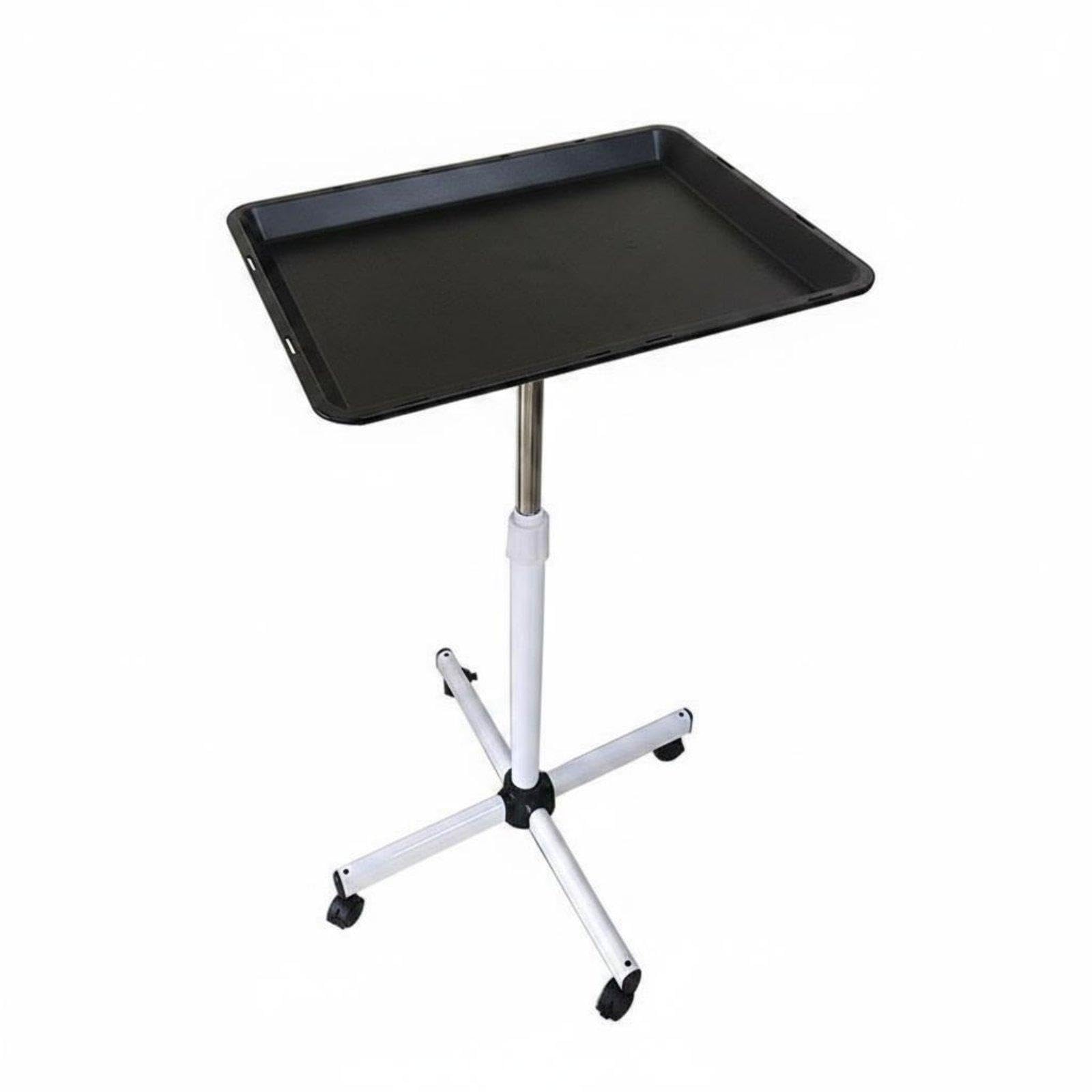 CALANDIS Height Adjustable Salon Tray Movable Adjustable Salon Tray Stand Stable Base Rolling Beauty Cart for Hairdressers, Stylists, Barbershop Black-image-14