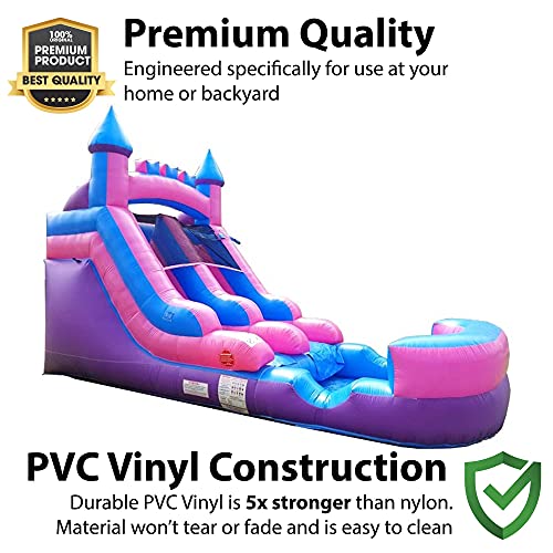 Pogo Bounce House Pink Crossover Inflatable Water Slide | 12-Foot Tall x 21-Foot Long x 9-Foot Wide | Includes Blower… - Image 4
