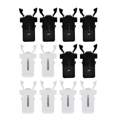 Miniatura 1 de Bloqueo de cubo de basura, 40 unidades, hebillas de cubo de basura con autobloqueo, prensa de repuesto tipo pulsador (negro y blanco)