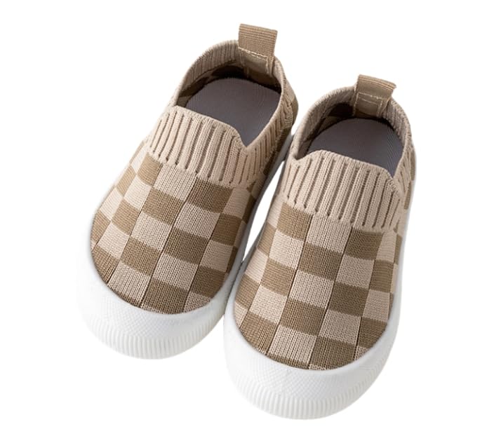 FUHUBB Toddler boy Shoes 6-Month-Old to 3-Year-Old Baby Boys and Girls Spring and Autumn Soft Bottom Learning Shoes Anti-Slip Outdoor Shoes Sports Casual Shoes, (Brown,7.5)