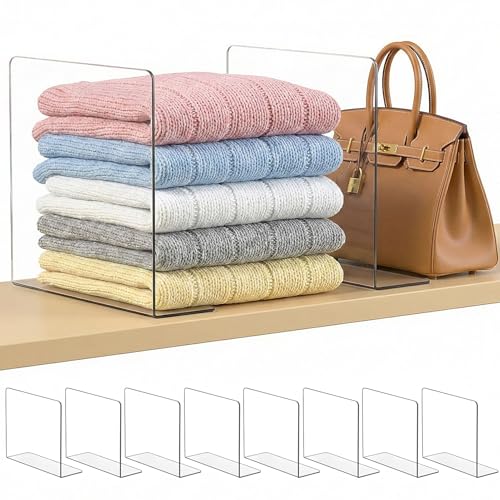 SortNStore Shelf Dividers for Closet Organization: 10" Tall x 12" Deep