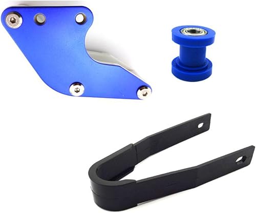 Miniatura 6 de TC-Motor Tensor de rodillo de cadena azul de 0.394 pulgadas + deslizador de cadena de plástico negro + guía de cadena de protector de basculante