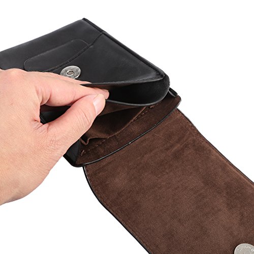 Lefright Vertical Pu Leather 2 Pocket Card Slot Waist Bag For Mobile Phone Belt Pouch Holster Cover Case Size L #TOP2