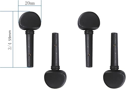 Miniatura 5 de 8 clavijas de afinación de violín de madera Yootones 34 con preperforadas compatibles con juegos de repuesto de violín de violín 34 (negro)