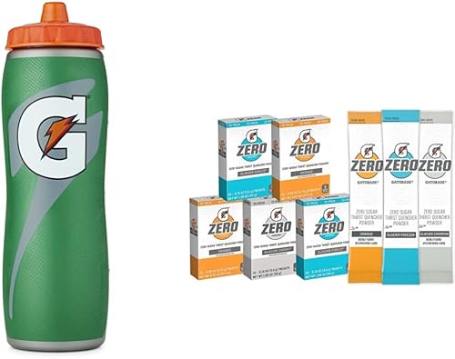 Miniatura 1 de Gatorade Botella Gator-skin de 32 onzas verde talla única  Gatorade G Zero Powder paquete variado de cereza glaciar paquetes de 010 onzas paquete de