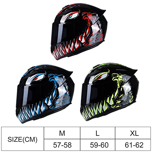 Shkalacar Motorradhelm Herren/Damen FullFace, Mountainbike Helm Unisex, Rapid Street Helm Erwachsene Cool Rider Equipment Four Seasons Motorradhelm