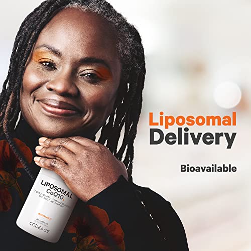 Codeage Liposomal Coq10 Supplement - Vitamin E Isomers Tocopherols - 125Mg Coenzyme Q10 - Cardiovascular, Heart, Energy Support - Liposomal For Bioavailability - 2 Month Supply Non-Gmo - 60 Capsules #TOP6