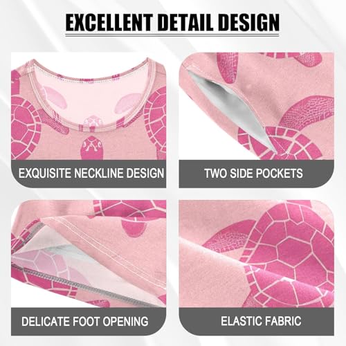 ALAZA Hipster Sea Turtle Pajamas Short Sleeve 2 Piece Sleepwear Top and Bottom Pajama Set Unisex4