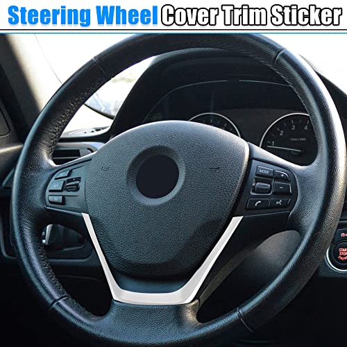 X Autohaux Steering Wheel Covers For Bmw 3 Series 316I 320I 328I 320D F20 F45 F30 F31 F34 Abs Plastic Trim Replacement Stickers Car Interior Decoration Button Frame Cover Trim Silver Tone #TOP3