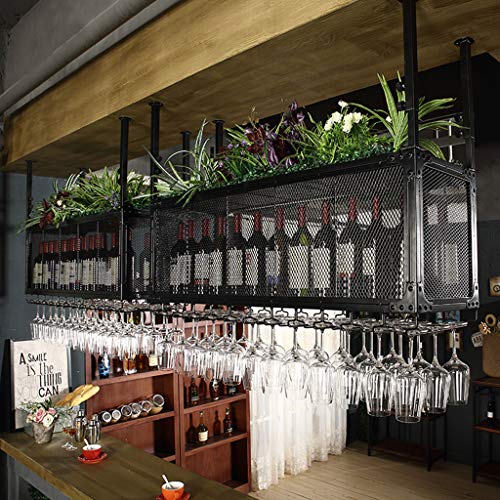 Support de verres à vin suspendu en fer au design vintage - 3