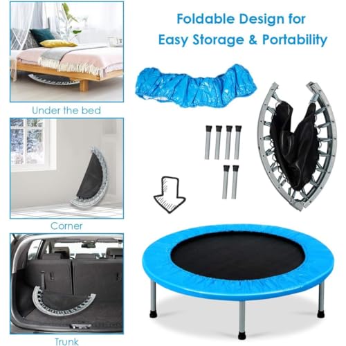 Image of Let's Play Imported Trampoline Jumping Trainer for Kids and Adult, Re-Bounder Trampoline with Metal Springs and Padding for Indoor and Outdoor (36 Inch)