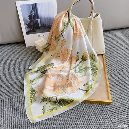Image of Printed Poly Silken feel Scarf Stole for Women | Stylish, Soft, & Lightweight | Satin Feel Neck Scarf, Hair Scarf, Head Scarf for Women