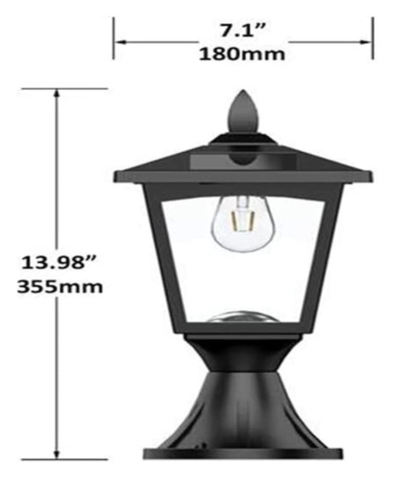 Lampada da cortile Luci a colonna solare Luce pressofusa per esterni Lampada da palo in alluminio impermeabile Luci da patio per villa Illuminazione da giardino Decorazione Evidenziare Lampada da