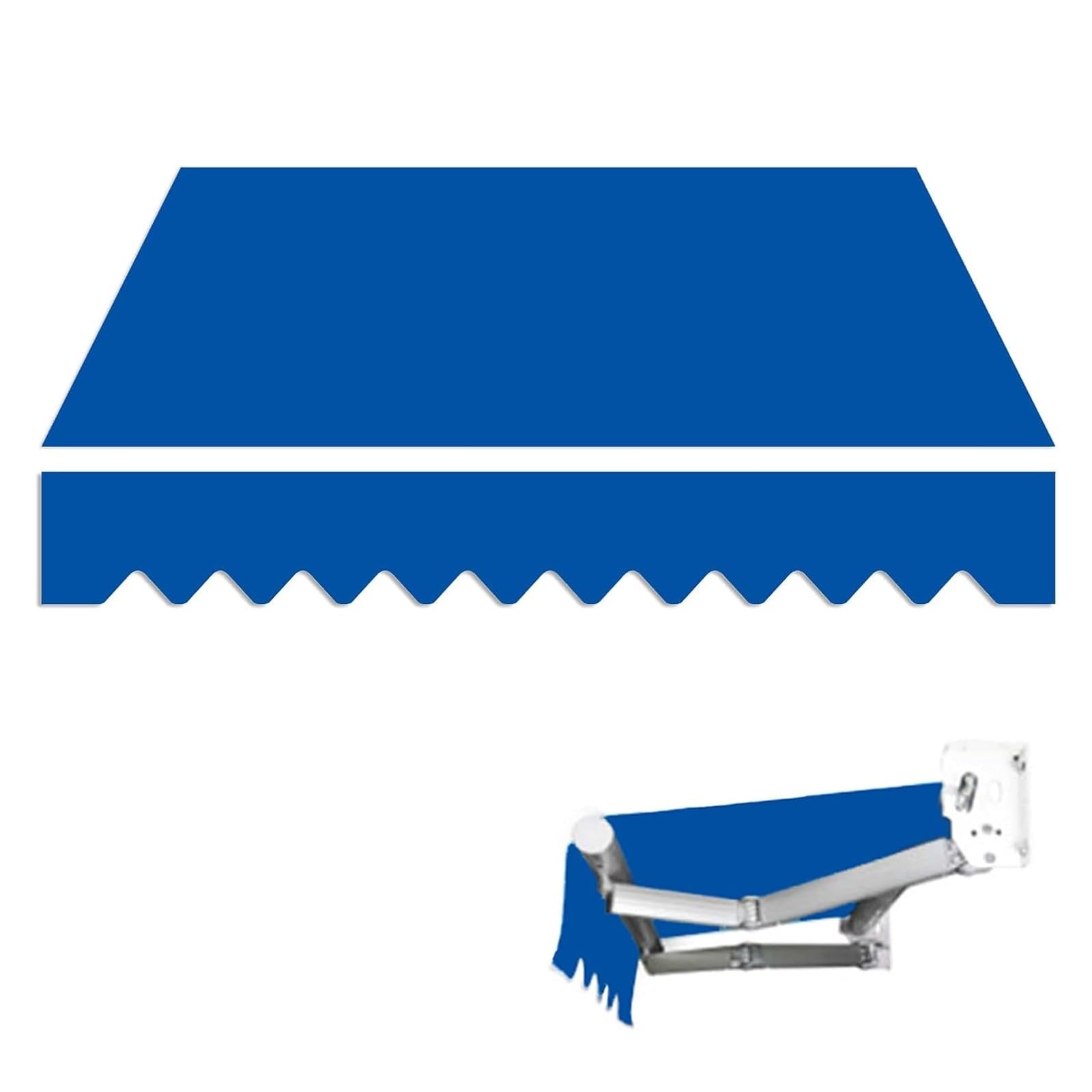 Toldo retráctil de repuesto para exteriores, tela 100% poliéster para patio, terraza, toldo enrollable, color verde, 280 g, tela de poliéster para tienda de campaña al aire libre (sin marco)