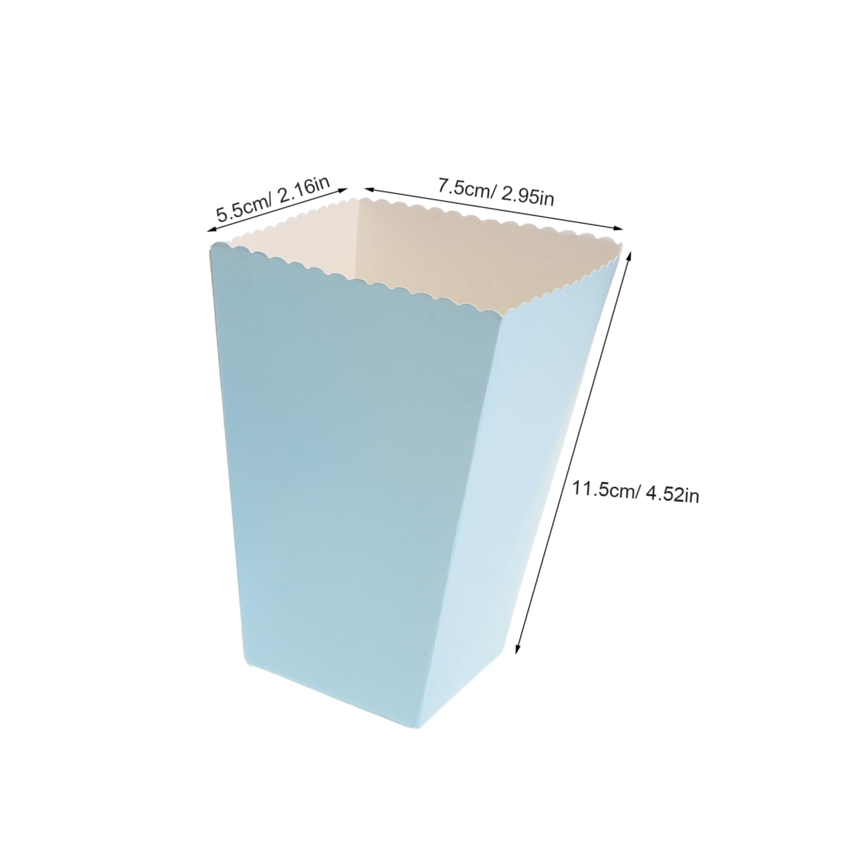 STOBAZA 36pcs Solid Color Popcorn Boxes Bulk Stylish Paper Containers with Scalloped Edge for Candy Snacks and Treats for Party Celebrations Events and Holidays