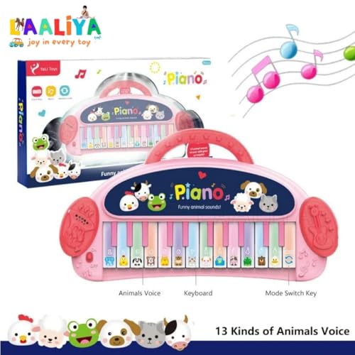 Image of Kids Animal Sound Piano Keyboard - Baby Musical Toy with Lights, Music & Fun Keys | Portable Learning Piano for Toddlers Age 1-5 | Mini Educational Music Instrument for Early Development
