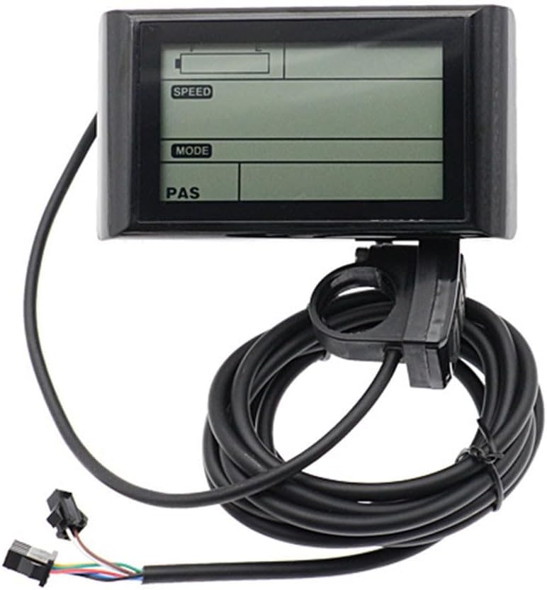 SW900 LCD Electric Bike Display 7-Pin Speedometer For Ebike Regulating Instrument For 24V/36V/48V E-Bikes Black