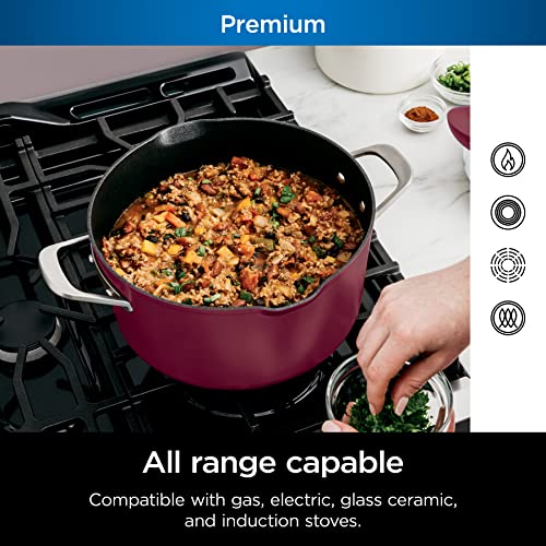 Ninja-CW202RD-Foodi-NeverStick-PossiblePot-Premium-Set-with-7-Quart-Capacity-Pot-Roasting-Rack-Glass-Lid-Integrated-Spoon-Nonstick-Durable-Oven-Safe-to-500F-Cherry-Tart Ninja CW202RD Foodi NeverStick PossiblePot Premium Set with 7 Quart Capacity Pot Roasting Rack Glass Lid Integrated Spoon Nonstick Durable Oven Safe to 500F Cherry Tart