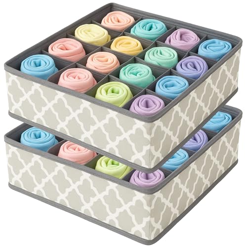 KATTAO Organizador cajones y armario 24 compartimentos - Organizador ropa interior, calcetines y cinturones - Organizadores de cajones - Drawer organizer