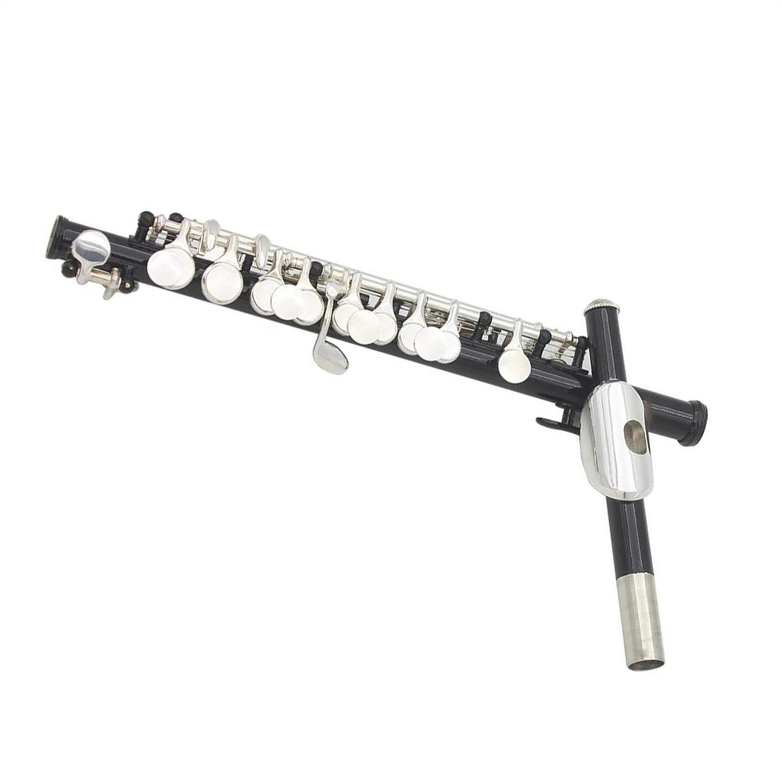 Studentenflöte, Halbe Größe, C-Klappe, Versilberte Klappe, Nickel-Messing-Piccolo, Mit Gepolstertem Gehäuse Querflöte für Anfänger