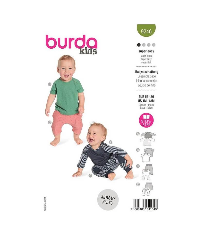 burdastyle Shirt und Hose für Babys | 4 Modelle, Größe 56–86, sehr leicht