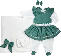 Saída Maternidade Menina Lavínia 05 Peças Roupas de Bebê