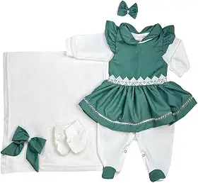 Saída Maternidade Menina Lavínia 05 Peças Roupas de Bebê