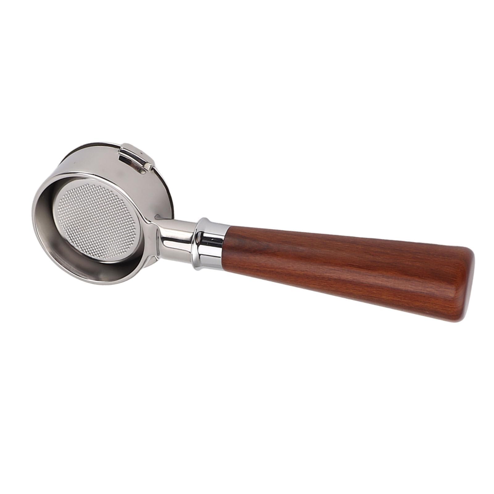 Pssopp Portafiltro sin Fondo de 58 mm, Diseño de 3 Orejas con Mango de Madera Maciza de Secoya para Máquinas de Café, Estilo A1