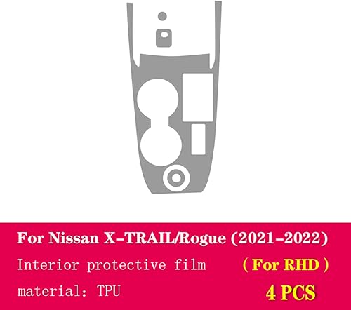 Miniatura 3 de LAVIYE Película protectora transparente de TPU para consola central de automóvil, película antiarañazos, para Nissan X-Trail Rogue 2021-2023